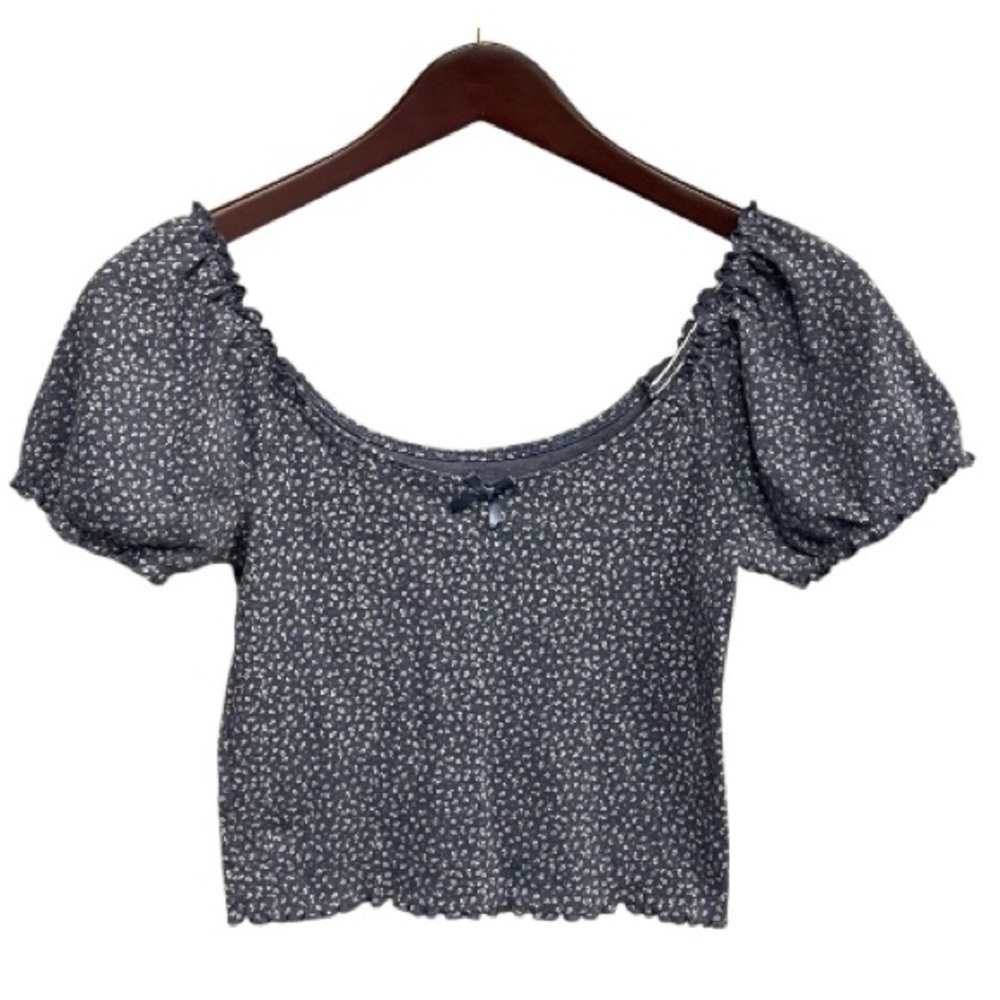 AE American Eagle Floral Puff Sleeve Top Medium Smocked Cottagecore